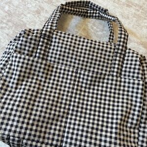 BAGGU Checkered Tote in Black and White